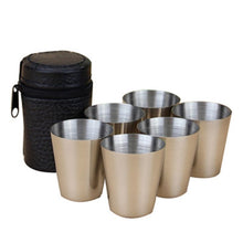 Load image into Gallery viewer, 6 PCs 30ML Stainless Steel Camping Cup Mug Outdoor Camping Hiking Folding Portable Tea Coffee Beer Cup
